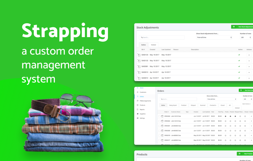 Strapping - a custom order management system for a consignment business