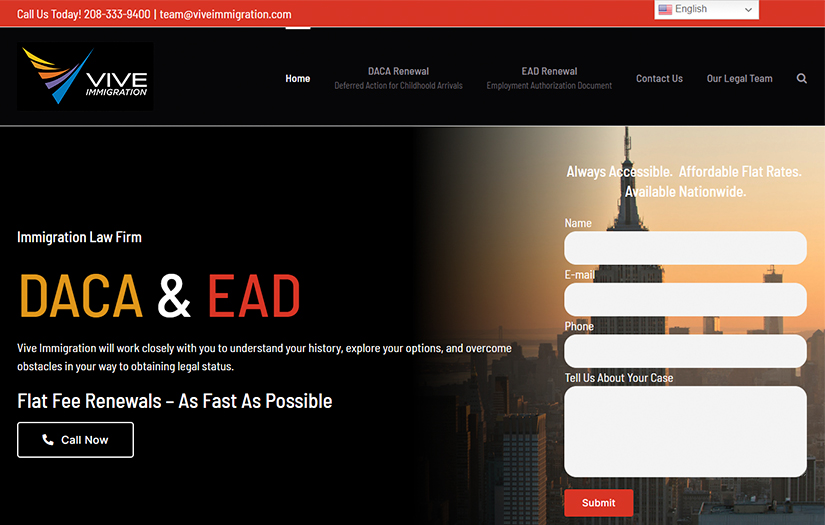 Immigration Legal Services Website