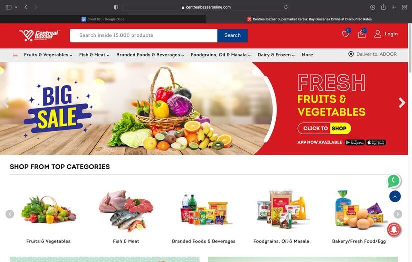 Online shopping apps for supermarket chain