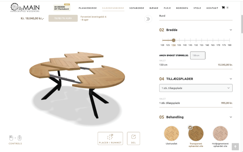 byMAIN. 3D/AR Configurator for tables.