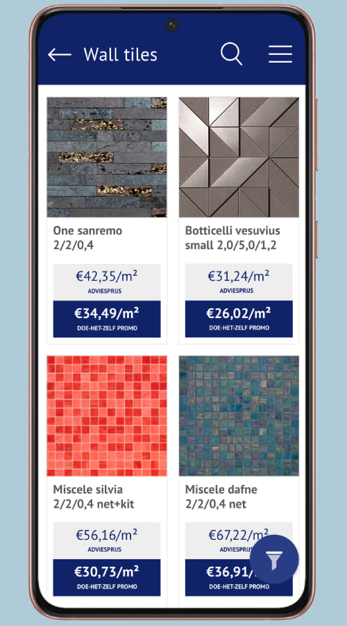 Tegel.be designer AR app