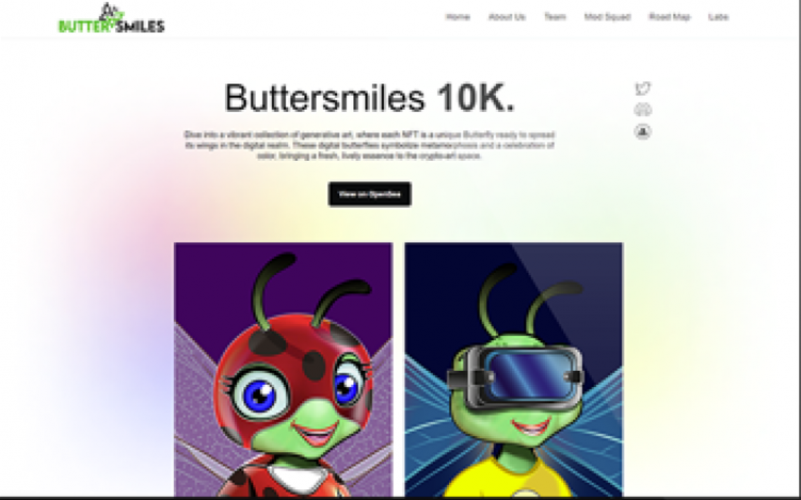 Buttersmiles 10K: Unique Digital Butterfly NFTs