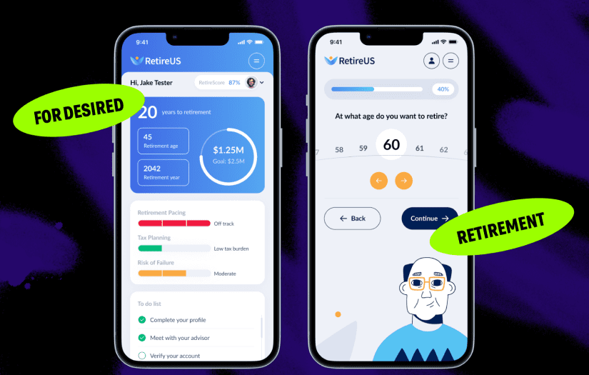 RetireUS - Branding, UXUI Design + Web App Dev