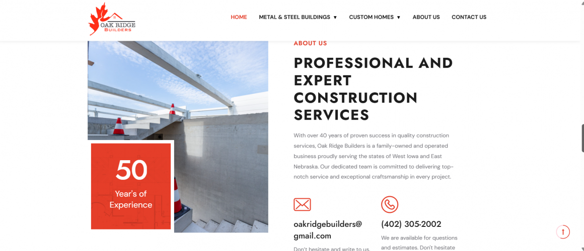 Website Development for Oak Ridge Build.