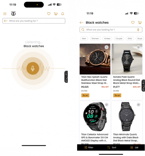 Building shopping app for watches: Titan World