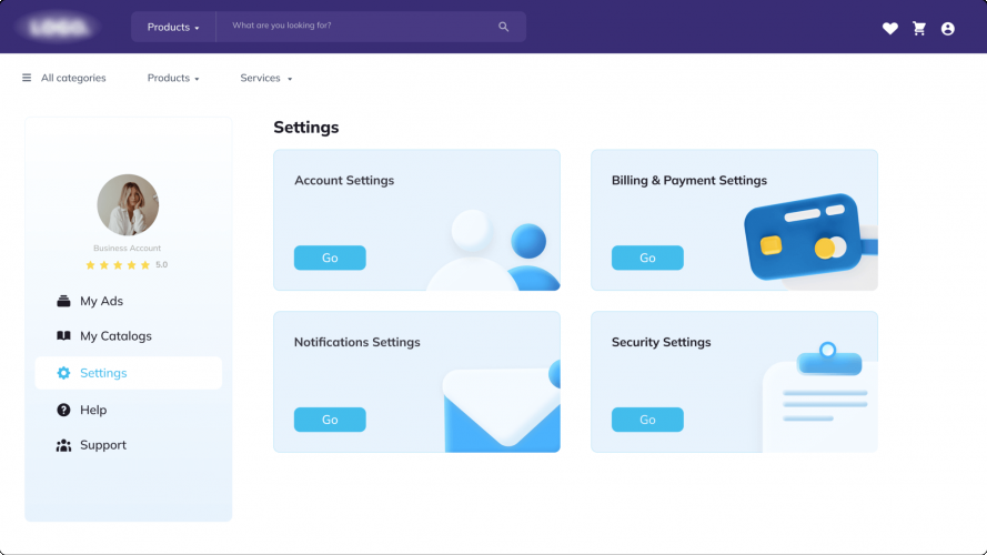 Digital Marketplace for a Business Support Center