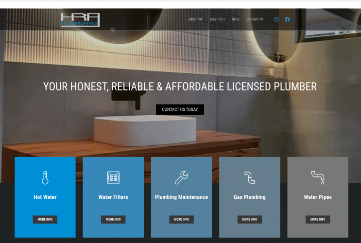 SEO improvement for HRA Plumbing