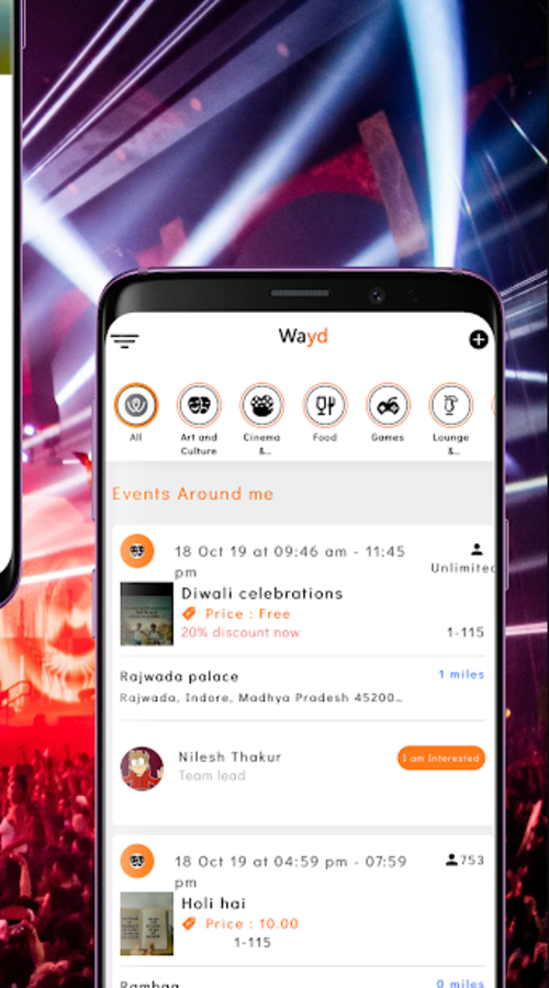 WAYD (Nearby events app)